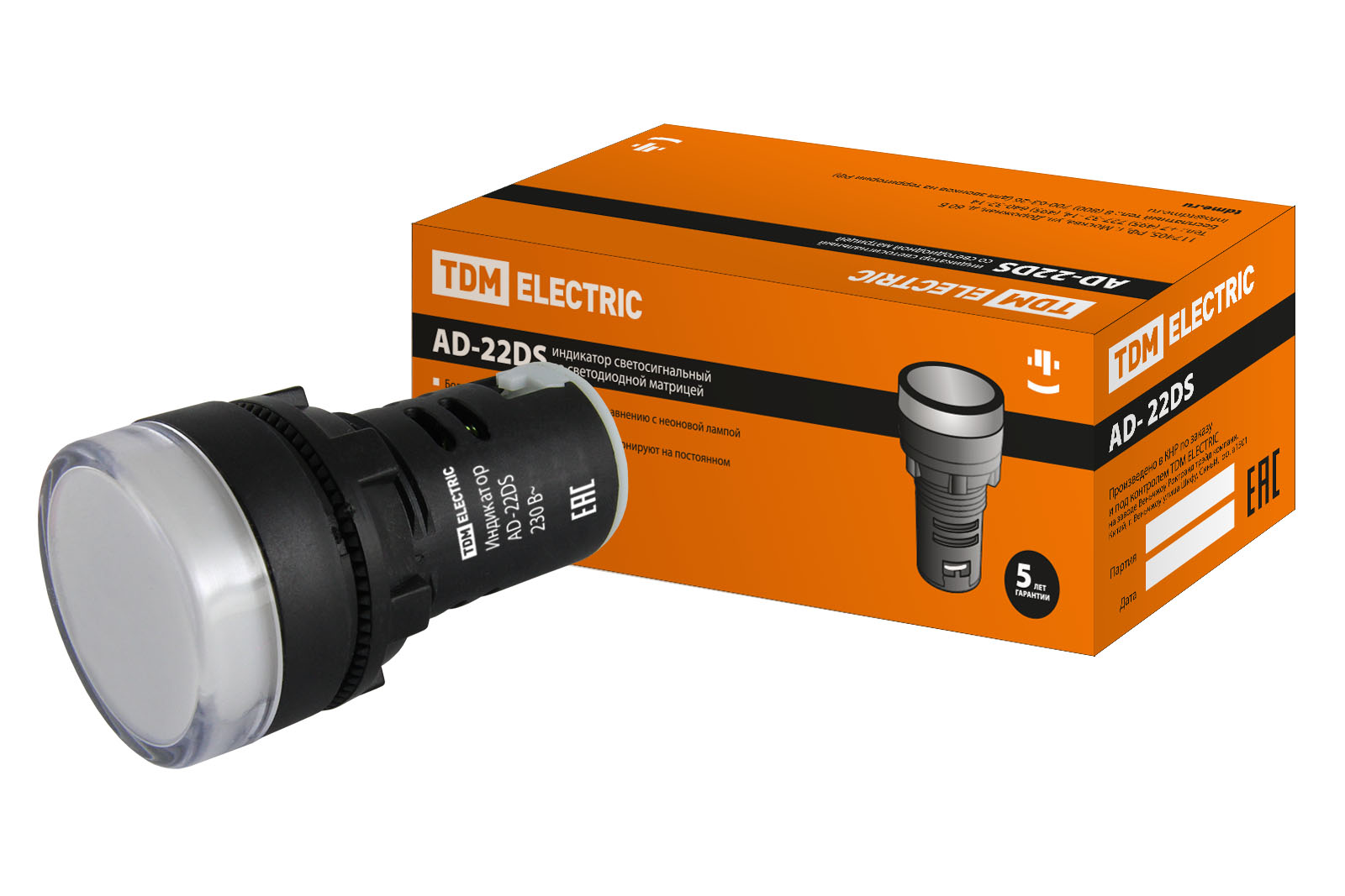 Лампа AD-22DS(LED)матрица d22мм белый 230В TDM Лампа AD-22DS(LED)матрица d22мм белый 230В TDM